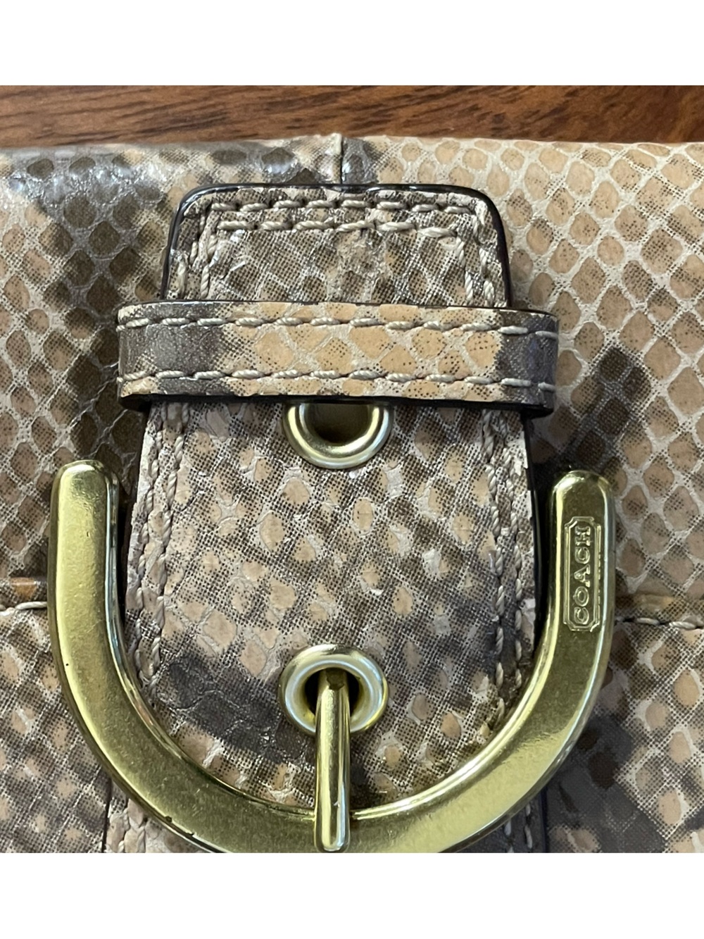 COACH SOHO Python Embossed Leather Tri-Fold Continental Wallet - Picture 11 of 11